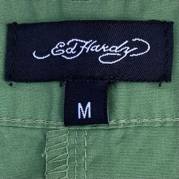 NWT New Ed Hardy Love Kills Slowly Olive Green Heart Skirt Medium Vintage - Picture 5 of 12